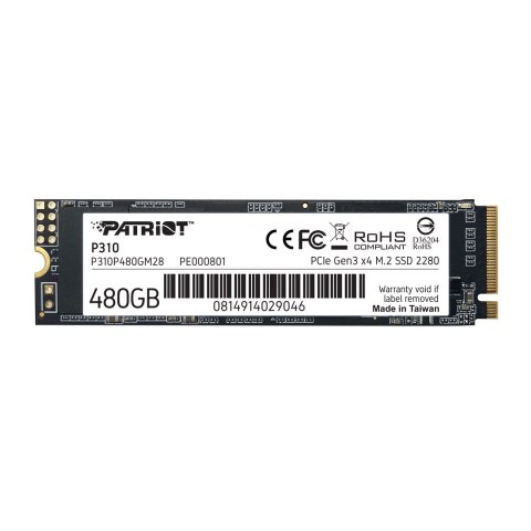 Patriot Memory SSD Patriot P310 480GB M.2 2280 PCIe NVMe 4.0 x4 TLC Patriot Memory SSD Patriot P310 480GB M.2 2280 PCIe NVMe 4.0 x4 TLC
