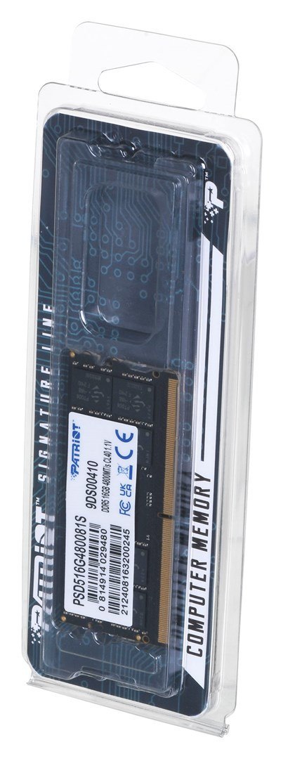 Patriot Memory PATRIOT SIGNATURE SO-DIMM DDR5 16GB 4800MHz 1 Rank Patriot Memory PATRIOT SIGNATURE SO-DIMM DDR5 16GB 4800MHz 1 Rank