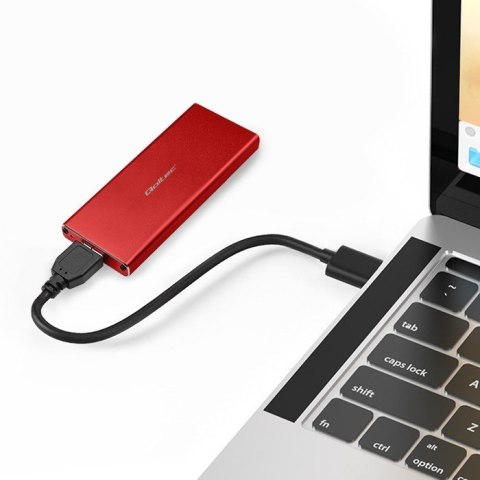 Qoltec QOLTEC OBUDOWA NA DYSK M.2 SSD | SATA | NGFF | USB 3.0 | SUPER SPEED 5GB/S | 2TB | CZERWONY