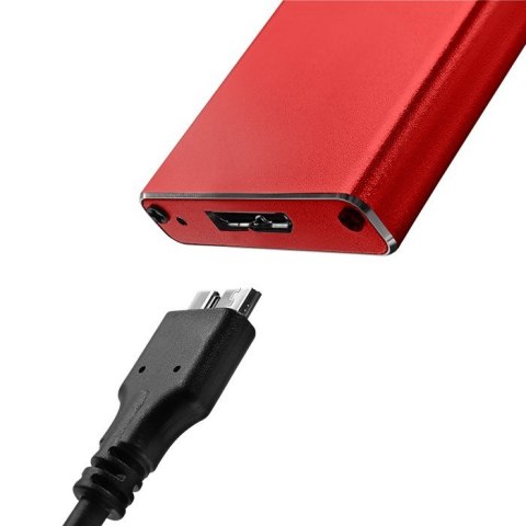 Qoltec QOLTEC OBUDOWA NA DYSK M.2 SSD | SATA | NGFF | USB 3.0 | SUPER SPEED 5GB/S | 2TB | CZERWONY