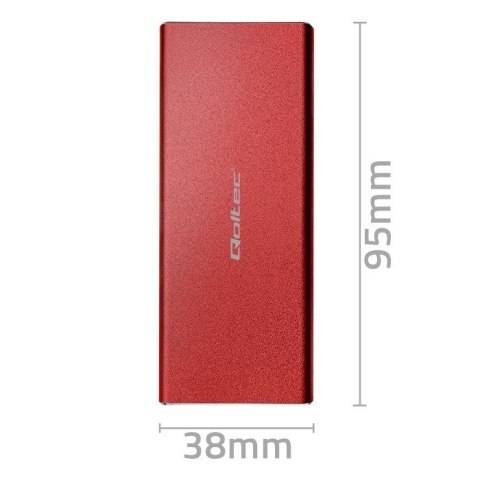 Qoltec QOLTEC OBUDOWA NA DYSK M.2 SSD | SATA | NGFF | USB 3.0 | SUPER SPEED 5GB/S | 2TB | CZERWONY