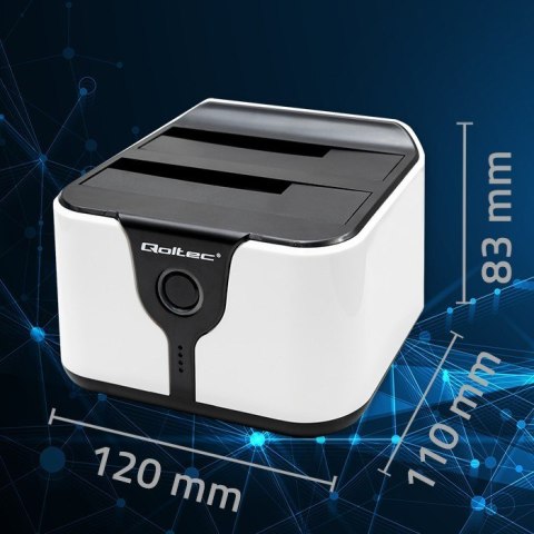 Qoltec QOLTEC STACJA DOKUJĄCA DO DYSKÓW HDD SSD 2.5" 3.5" | SATA III | USB 3.0 | SUPER SPEED 5GB/S | Z FUNKCJĄ KLONOWANIA OFFLINE Qoltec QOLTEC STACJA DOKUJĄCA DO DYSKÓW HDD SSD 2.5" 3.5" | SATA III | USB 3.0 | SUPER SPEED 5GB/S | Z FUNKCJĄ KLONOWANIA OFFLINE