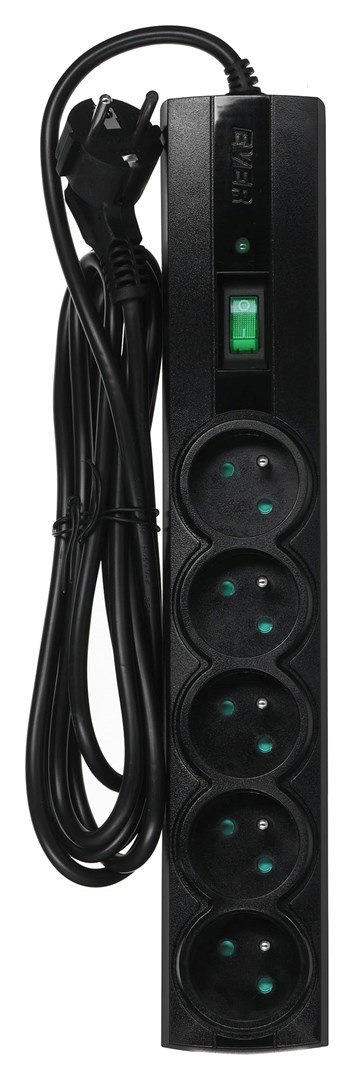 Ever Listwa antyprzepięciowa Ever Classic 3,0m (5 x UTE; 10 A; kolor czarny) (T/LZ09-CLA030/0000)