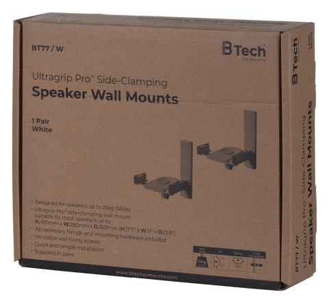 B TECH Uchwyt ścienne do głośnika B TECH BT77/W 1MBTG012 (kolor biały)
