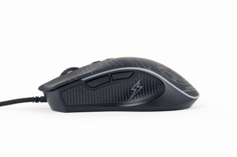 GEMBIRD GEMBIRD GAMINGOWA MYSZ Z PODŚWIETLENIEM RGB USB, CZARNA