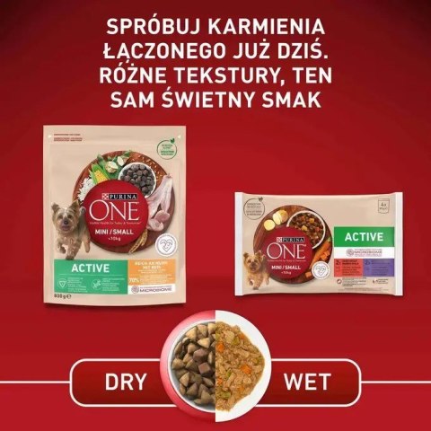 PURINA NESTLE Purina ONE MINI Dog Active GiG wołowina, ziem. 85g PURINA NESTLE Purina ONE MINI Dog Active GiG wołowina, ziem. 85g