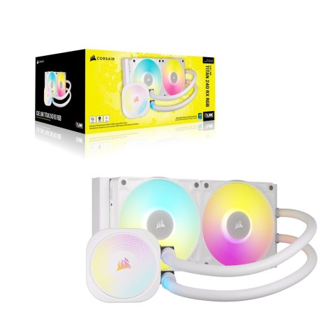 Corsair CORSAIR iCUE LINK TITAN 240 RX RGB White AIO, 240mm Radiator, Liquid CPU Cooler