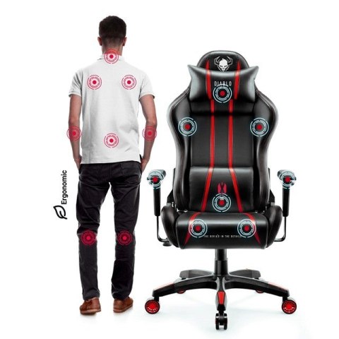 DIABLO CHAIRS Fotel gamingowy DIABLO X-ONE 2.0 normal fotel czarno-czerwony