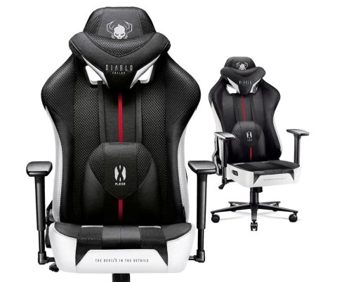 DIABLO CHAIRS Fotel gamingowy DIABLO X-PLAYER 2.0 normal fotel biało-czarny