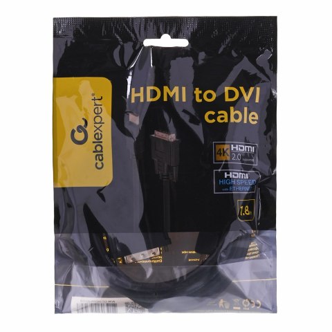 GEMBIRD Kabel GEMBIRD CC-HDMI-DVI-6 (HDMI M - DVI-D M; 1,8m; kolor czarny) GEMBIRD Kabel GEMBIRD CC-HDMI-DVI-6 (HDMI M - DVI-D M; 1,8m; kolor czarny)