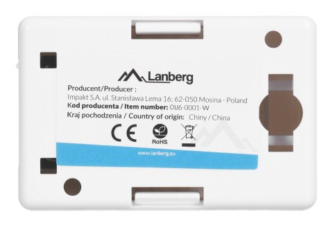 Lanberg Gniazdo natynkowe Lanberg OU6-0001-W (RJ-45; kat. 6; UTP; kolor biały) Lanberg Gniazdo natynkowe Lanberg OU6-0001-W (RJ-45; kat. 6; UTP; kolor biały)
