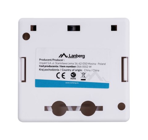 Lanberg Gniazdo natynkowe Lanberg OU6-0002-W (RJ-45; UTP; kolor biały) Lanberg Gniazdo natynkowe Lanberg OU6-0002-W (RJ-45; UTP; kolor biały)