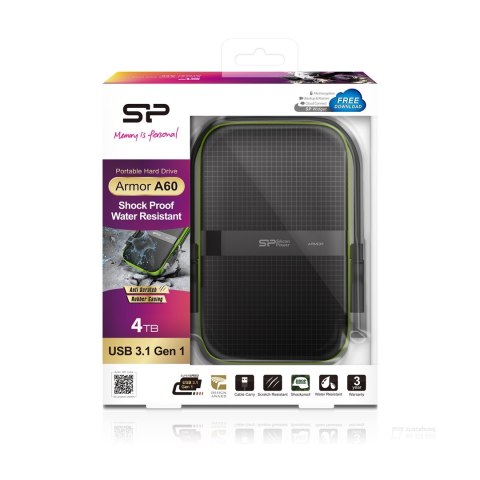 Silicon Power Dysk zewnętrzny Silicon Power Armor A60 SP040TBPHDA60S3K (4 TB ; 2.5"; USB 3.1; 5400 obr/min)