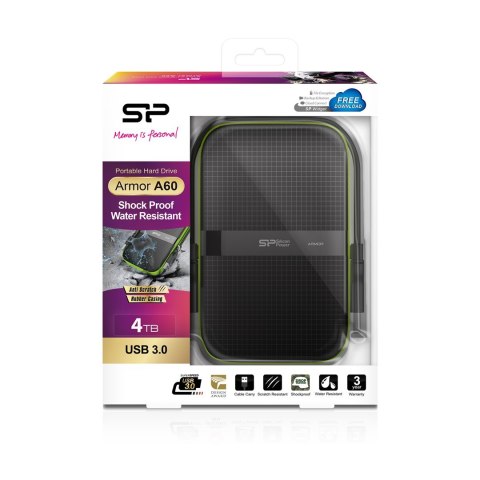 Silicon Power Dysk zewnętrzny Silicon Power Armor A60 SP040TBPHDA60S3K (4 TB ; 2.5"; USB 3.1; 5400 obr/min)