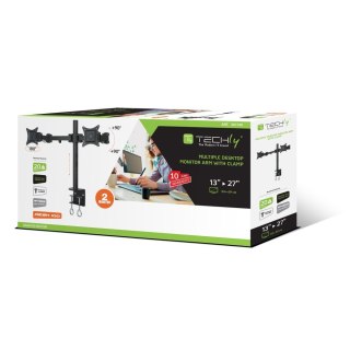 TECHly TECHLY PODWÓJNY UCHWYT BIURKOWY LED/LCD 13-27 CALI