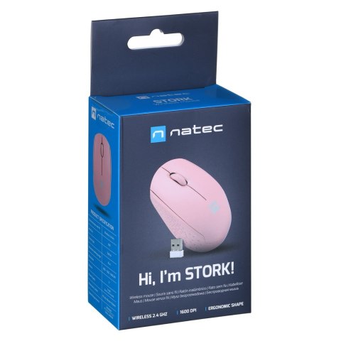 NATEC NATEC MYSZ BEZPRZEWODOWA STORK 1600DPI RÓŻOWA NMY-2002