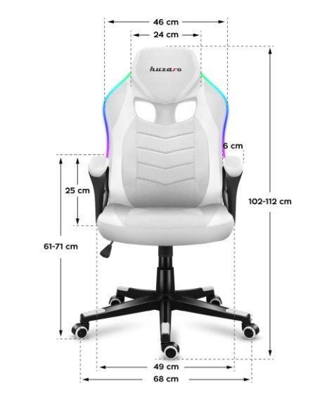 Huzaro Fotel gamingowy Huzaro Force 2.5 RGB WHITE MESH