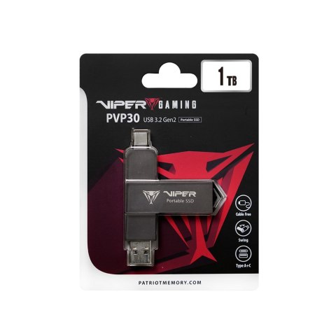 Patriot Memory Dysk SSD Patriot PVP30 1TB 1000MB/s USB Duo A+C 3.2 Gen2 Alu