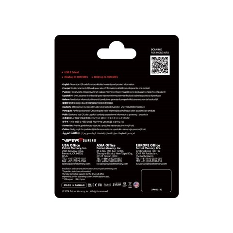 Patriot Memory Dysk SSD Patriot PVP30 1TB 1000MB/s USB Duo A+C 3.2 Gen2 Alu