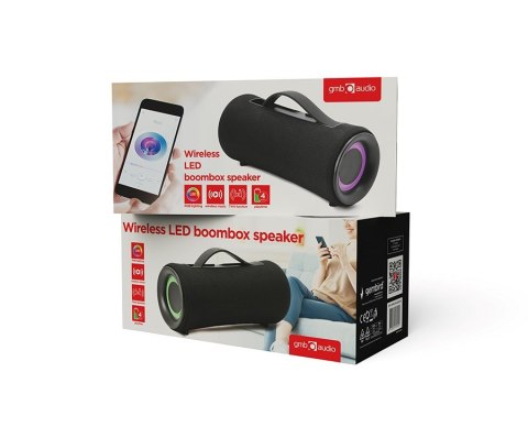 GEMBIRD GEMBIRD PRZENOŚNY GŁOŚNIK BLUETOOTH LED SPK-BT-LED-04 RMS 2X 5W, WBUDOWANY MIKROFON, KOLOR CZARNY, USB, AUX, MICROSD