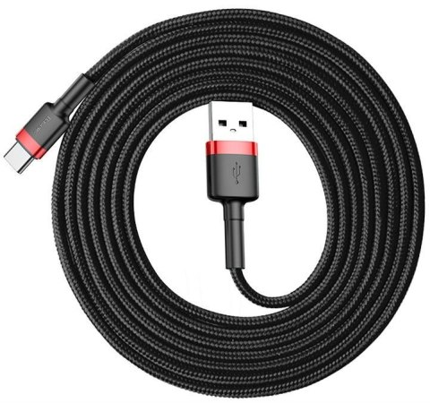 Baseus BASEUS KABEL USB DO USB-C CAFULE 2M(CZERWONO-CZARN
