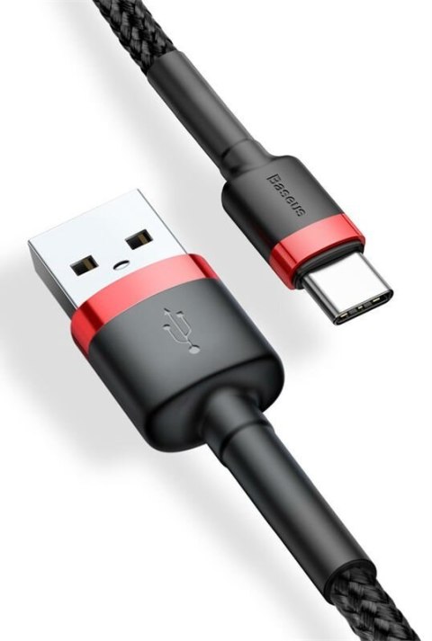 Baseus BASEUS KABEL USB DO USB-C CAFULE 2M(CZERWONO-CZARN