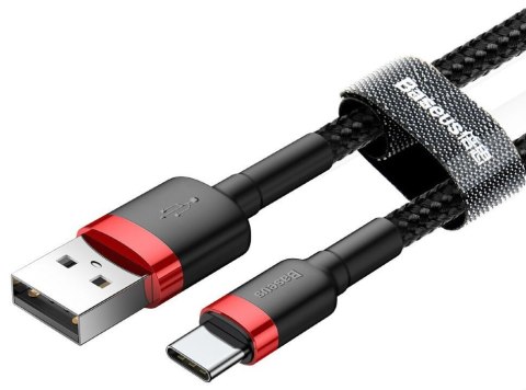 Baseus BASEUS KABEL USB DO USB-C CAFULE 2M(CZERWONO-CZARN