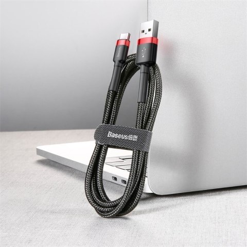Baseus BASEUS KABEL USB DO USB-C CAFULE 2M(CZERWONO-CZARN