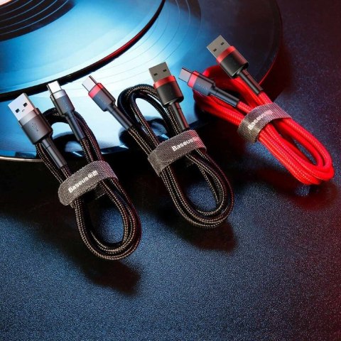 Baseus BASEUS KABEL USB DO USB-C CAFULE 2M(CZERWONO-CZARN