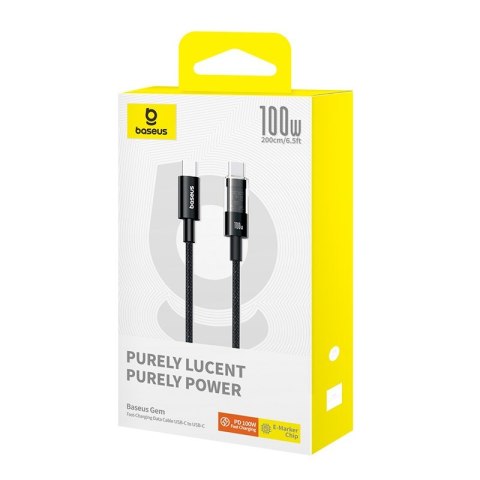 Baseus Kabel Baseus Gem Typ C-Typc C 100W 2m (czarny) Baseus Kabel Baseus Gem Typ C-Typc C 100W 2m (czarny)