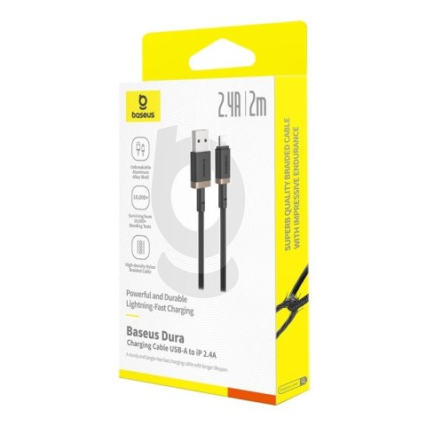 Baseus Kabel Baseus Dura 2.4A 2m (czarno-złoty) Baseus Kabel Baseus Dura 2.4A 2m (czarno-złoty)