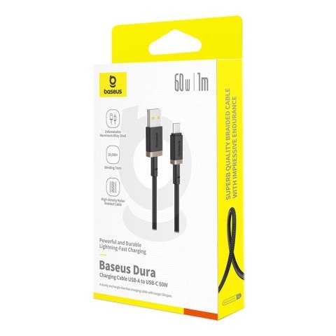 Baseus Kabel Baseus Dura USB-Typ C 60W 1m (czarno-złoty)