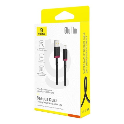 Baseus Kabel Baseus Dura USB-Typ C 60W 2m (czerwono-czarny)