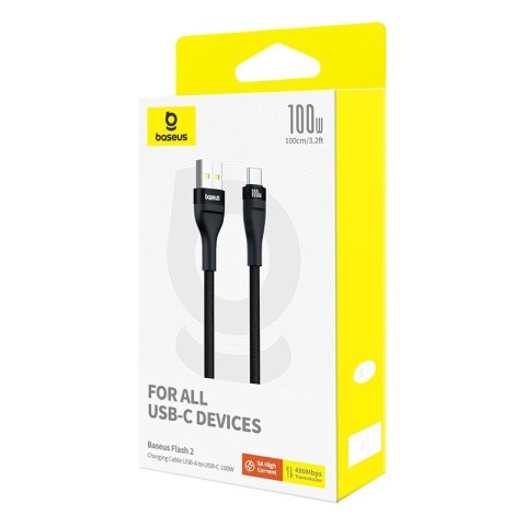 Baseus Kabel Baseus Flash 2 USB-USB C 100W 1m (czarny)