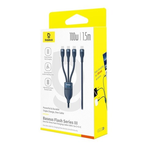 Baseus Kabel Baseus Flash Series 3 100W 1,5m (niebieski)