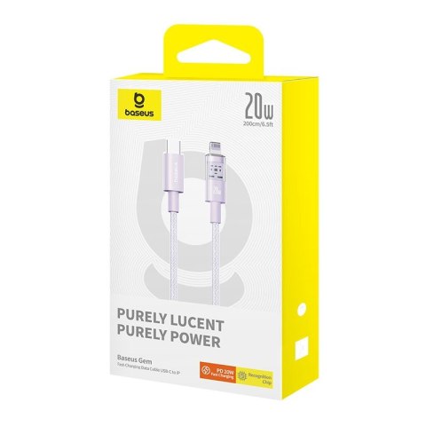 Baseus Kabel Baseus Gem USB C-IP 20W 2m (fioletowy) Baseus Kabel Baseus Gem USB C-IP 20W 2m (fioletowy)