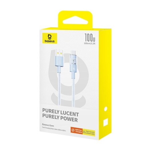 Baseus Kabel Baseus Gem USB-USB C 100W 1m (niebieski) Baseus Kabel Baseus Gem USB-USB C 100W 1m (niebieski)