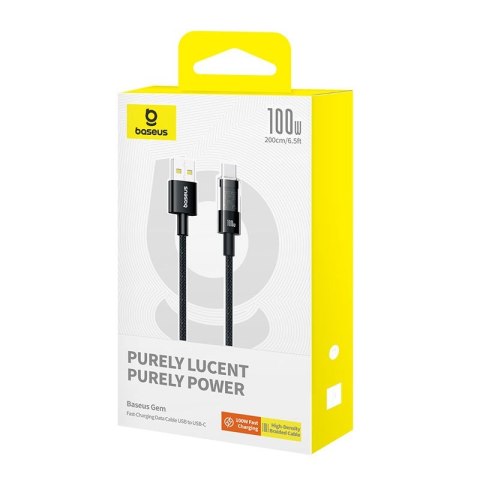 Baseus Kabel Baseus Gem USB-USB C 100W 2m (czarny) Baseus Kabel Baseus Gem USB-USB C 100W 2m (czarny)