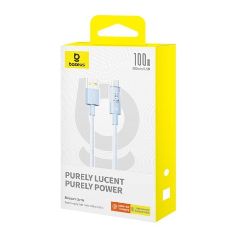 Baseus Kabel Baseus Gem USB-USB C 100W 2m (niebieski) Baseus Kabel Baseus Gem USB-USB C 100W 2m (niebieski)