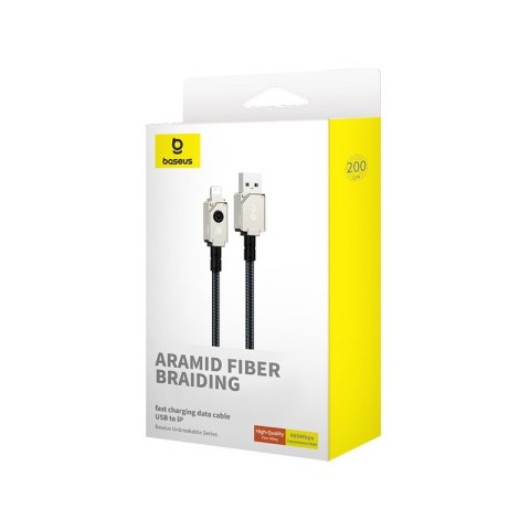 Baseus Kabel Baseus Unbreakable USB-IP 2.4A 2m (czarny) Baseus Kabel Baseus Unbreakable USB-IP 2.4A 2m (czarny)