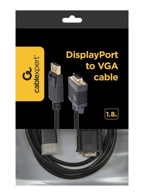 GEMBIRD Kabel GEMBIRD CCP-DPM-VGAM-6 (D-Sub (VGA) M - DisplayPort M; 1,8m; kolor czarny) GEMBIRD Kabel GEMBIRD CCP-DPM-VGAM-6 (D-Sub (VGA) M - DisplayPort M; 1,8m; kolor czarny)
