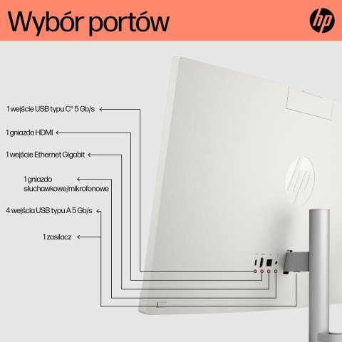 Hewlett-Packard HP AiO 24-cr0312nw Ryzen 5 7520 23.8" FHD IPS 250nits AG 16GB DDR5 SSD512 Radeon 610M Cam720p kB+Mouse Win11 Shell White 2Y