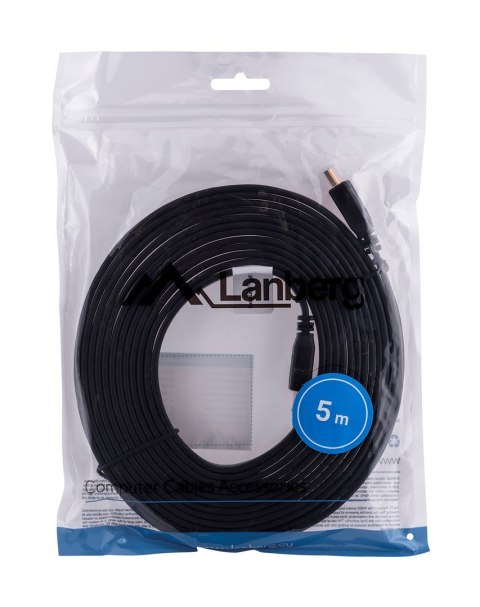 Lanberg Kabel Lanberg CA-HDMI-21CU-0050-BK (HDMI M - HDMI M; 5m; kolor czarny) Lanberg Kabel Lanberg CA-HDMI-21CU-0050-BK (HDMI M - HDMI M; 5m; kolor czarny)