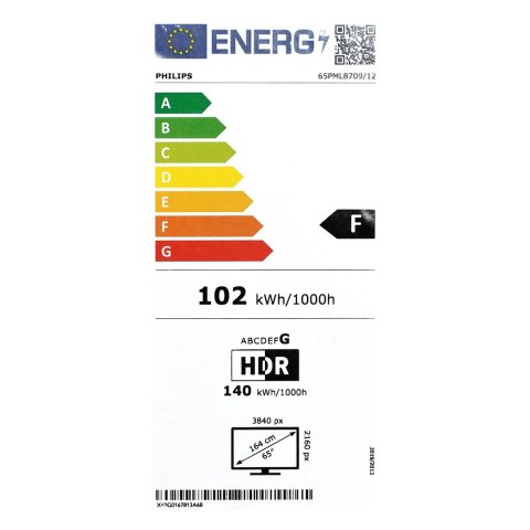 Philips Telewizor Philips 65PML8709/12 Mini LED 65'' 4K Ultra HD Google TV Dolby Atmos DVB-T2 Czarny