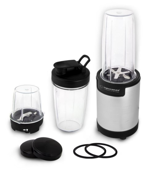 Esperanza Blender sportowy do mielenia Esperanza NUTRI BOMB EKM030 (900W; kolor czarno-srebrny) Esperanza Blender sportowy do mielenia Esperanza NUTRI BOMB EKM030 (900W; kolor czarno-srebrny)