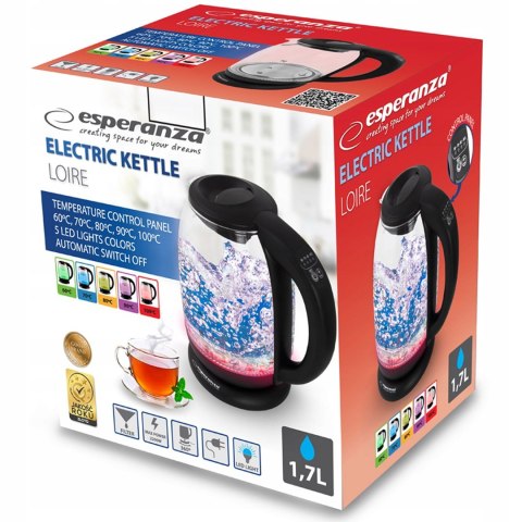 Esperanza Czajnik elektryczny Esperanza LOIRE EKK027 (2200W 1.7l; kolor czarny)