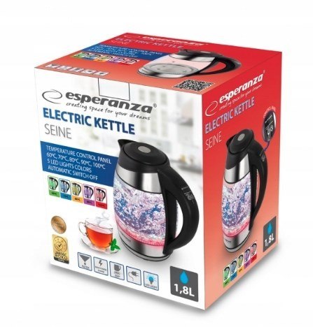 Esperanza Czajnik elektryczny Esperanza SEINE EKK026 (2200W 1.7l; kolor czarny) Esperanza Czajnik elektryczny Esperanza SEINE EKK026 (2200W 1.7l; kolor czarny)