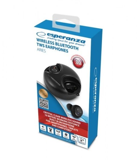 Esperanza ESPERANZA SŁUCHAWKI DOUSZNE BLUETOOTH TWS ARIES EH228K Esperanza ESPERANZA SŁUCHAWKI DOUSZNE BLUETOOTH TWS ARIES EH228K