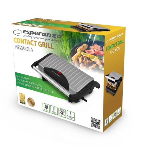 Esperanza Grill elektryczny Esperanza Pizzaiola EKG005 (stołowy-zamknięty; 750W; kolor inox) Esperanza Grill elektryczny Esperanza Pizzaiola EKG005 (stołowy-zamknięty; 750W; kolor inox)