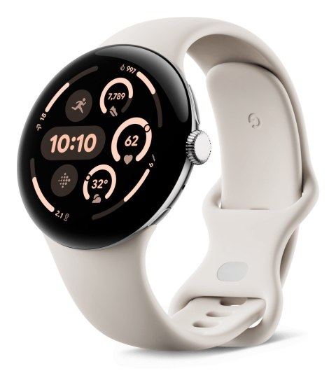Google Google Pixel Watch 3 LTE 45mm Silver Porcelain Google Google Pixel Watch 3 LTE 45mm Silver Porcelain